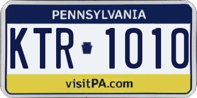 PA license plate KTR1010