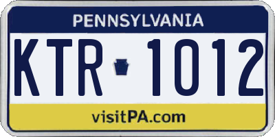 PA license plate KTR1012