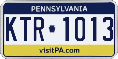 PA license plate KTR1013