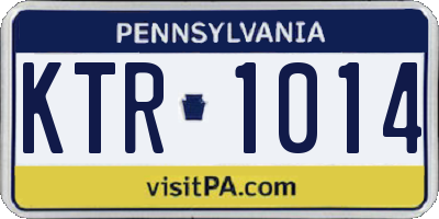 PA license plate KTR1014