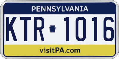PA license plate KTR1016