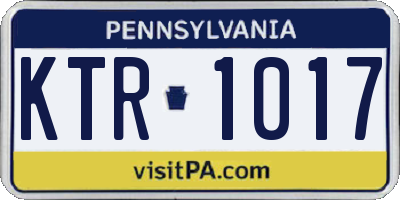 PA license plate KTR1017