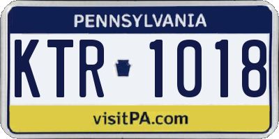 PA license plate KTR1018