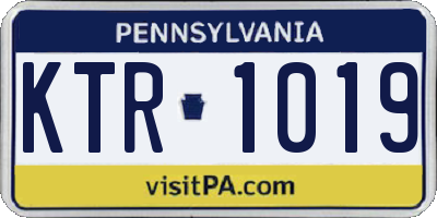 PA license plate KTR1019