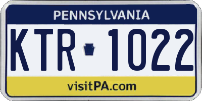 PA license plate KTR1022