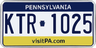 PA license plate KTR1025