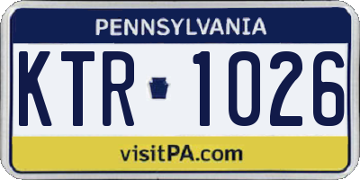 PA license plate KTR1026
