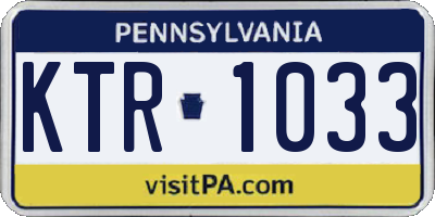 PA license plate KTR1033
