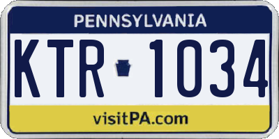 PA license plate KTR1034