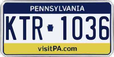 PA license plate KTR1036