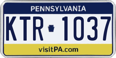 PA license plate KTR1037
