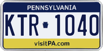 PA license plate KTR1040