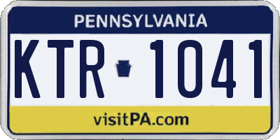 PA license plate KTR1041