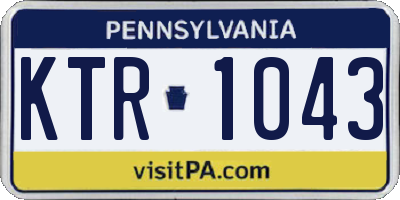 PA license plate KTR1043