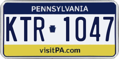 PA license plate KTR1047