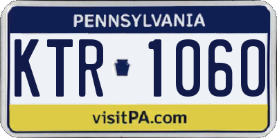 PA license plate KTR1060