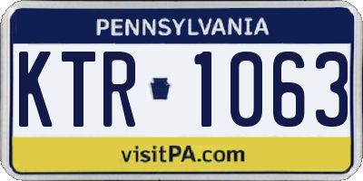 PA license plate KTR1063