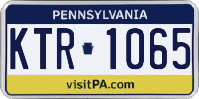 PA license plate KTR1065