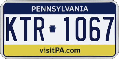 PA license plate KTR1067