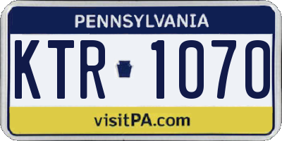 PA license plate KTR1070