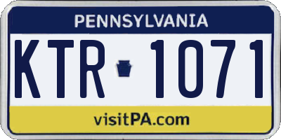 PA license plate KTR1071