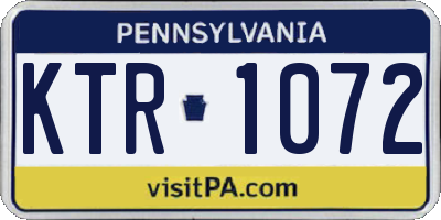 PA license plate KTR1072