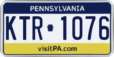 PA license plate KTR1076