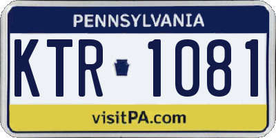 PA license plate KTR1081