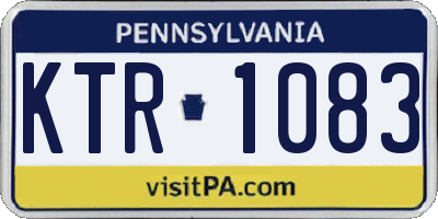 PA license plate KTR1083