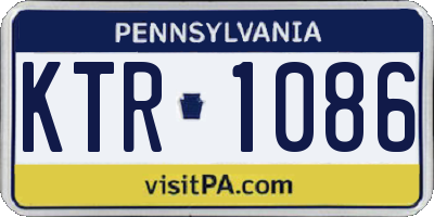 PA license plate KTR1086