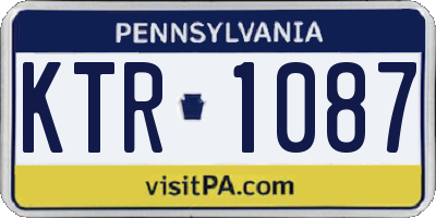 PA license plate KTR1087