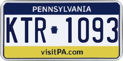 PA license plate KTR1093