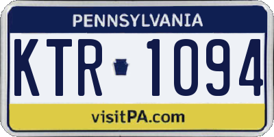 PA license plate KTR1094