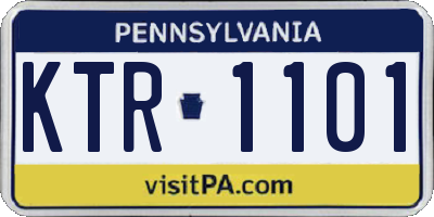 PA license plate KTR1101