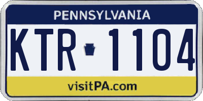 PA license plate KTR1104