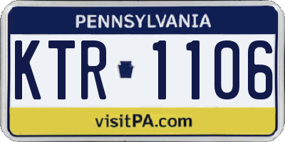 PA license plate KTR1106