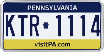 PA license plate KTR1114