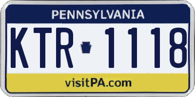 PA license plate KTR1118