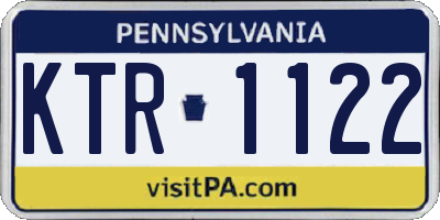 PA license plate KTR1122