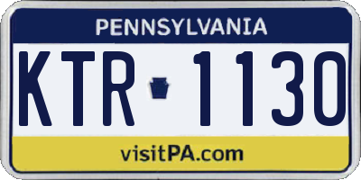 PA license plate KTR1130