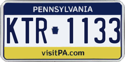 PA license plate KTR1133