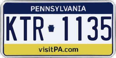 PA license plate KTR1135