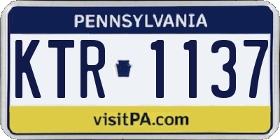 PA license plate KTR1137