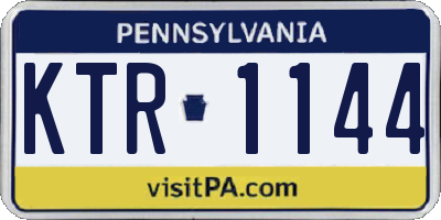 PA license plate KTR1144