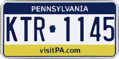 PA license plate KTR1145