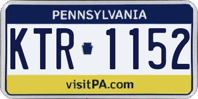 PA license plate KTR1152