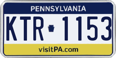 PA license plate KTR1153