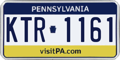 PA license plate KTR1161