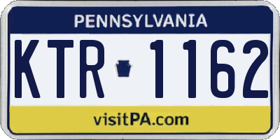 PA license plate KTR1162