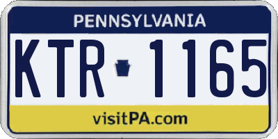 PA license plate KTR1165